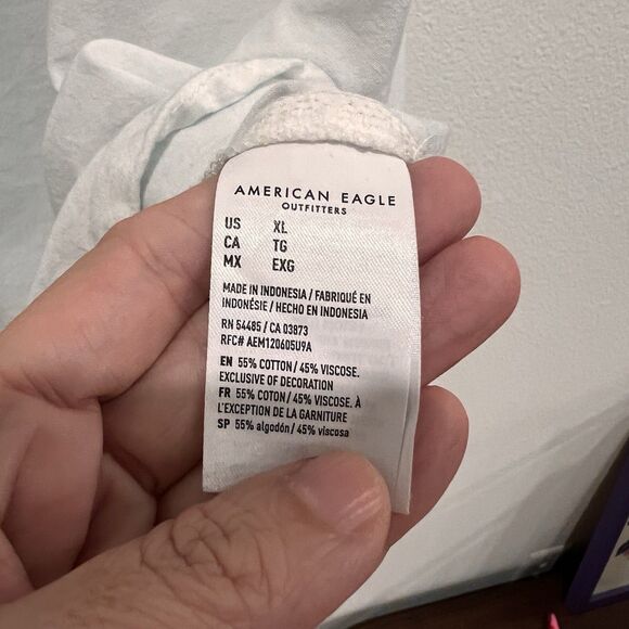 American Eagle Shirt Womens Size XL Tie Dye Oversized Fit Long Sleeve Button Up - Picture 4 of 7